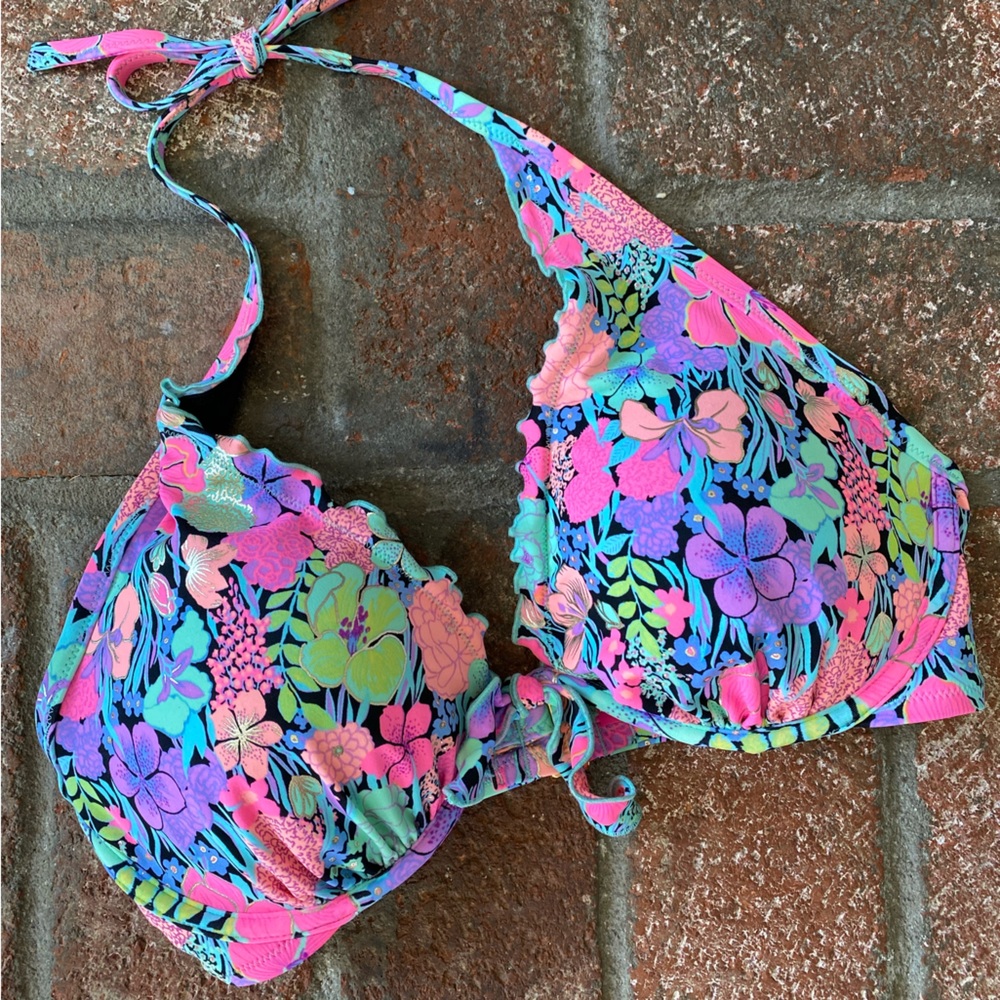 Fluorescent Tropical Bikini Top 🌺